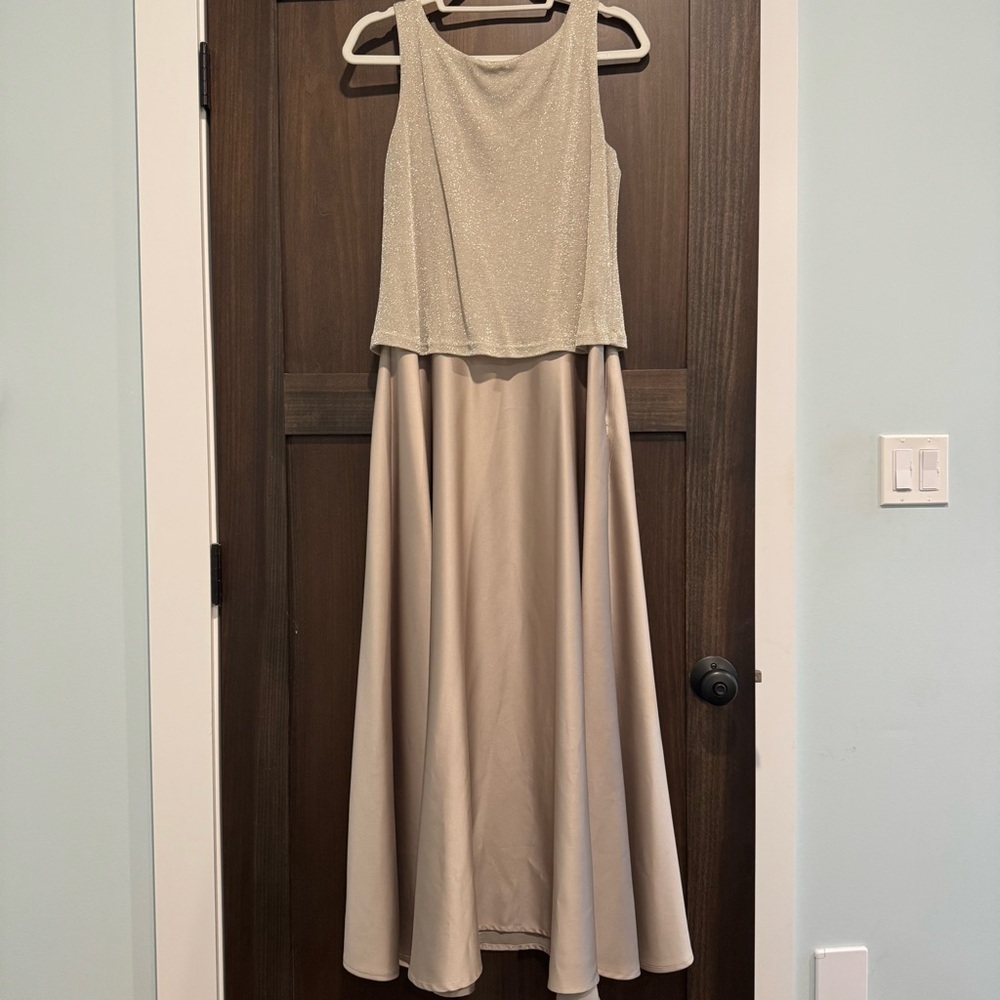 Arianna By Rachel Kaye Gold Floor Length Dress Gown STUNNING!